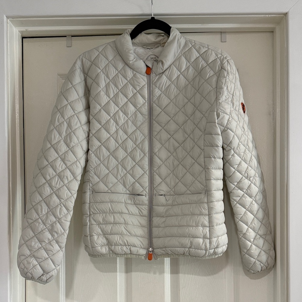 SAVE THE DUCK White Quilted Jacket